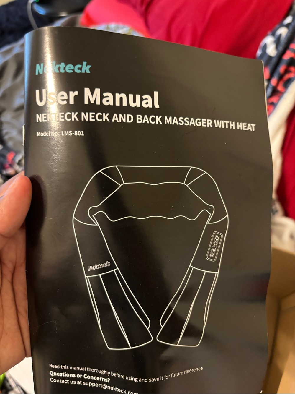Nekteck Neck & Back Massager with Heat | Shiatsu deep tissue massager with box